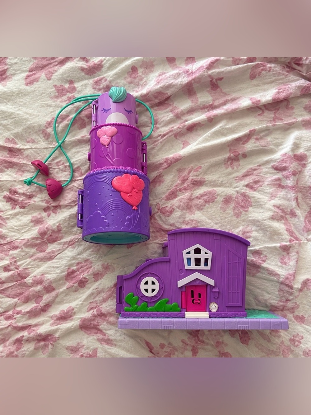 Polly Pocket Purse Dollhouse Koala Unicorn Pollyville